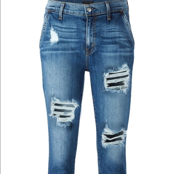 Koral Jeans Distressed Cropped Denim Boyfriends - Picture 2 of 7